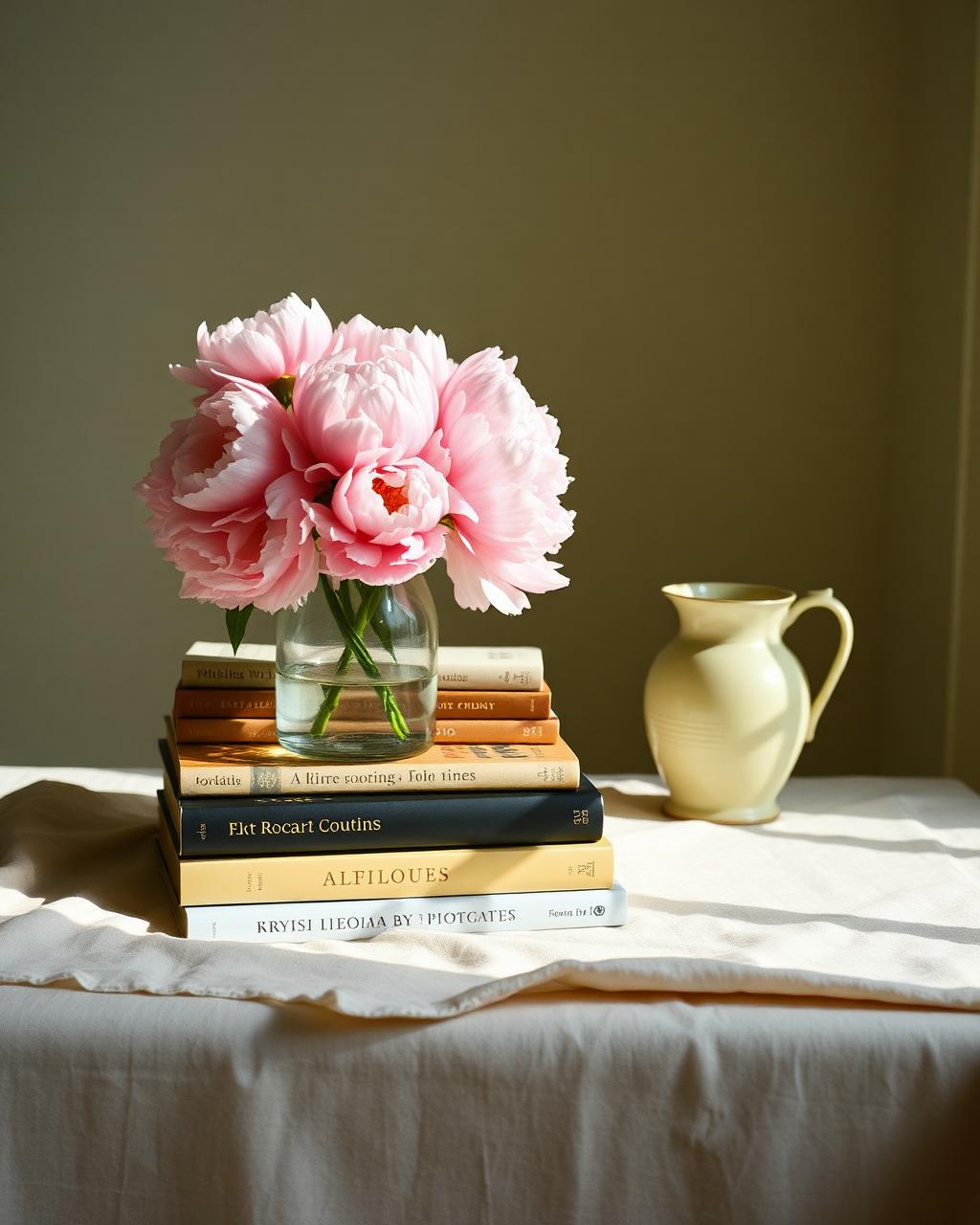 Studio still life — Peonies at nine